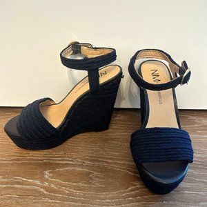 Neiman Marcus Blue Wedges